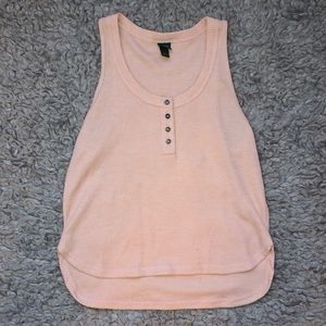 pink button tank top